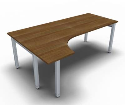 EDV-Schreibtisch ONE 200 cm links Nussbaum